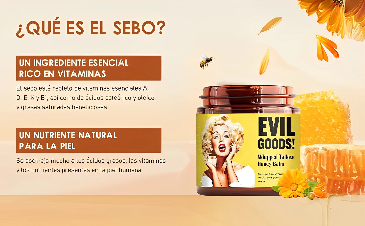 🌿🔥 Evil Goods: Poder natural con Sebo y Miel – El secreto de una piel radiante ✨🍯