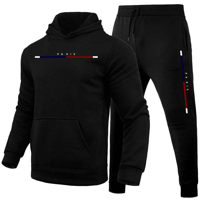 2025 Urban Style Men's Tracksuit with Hoodie and Joggers in Multiple Colors